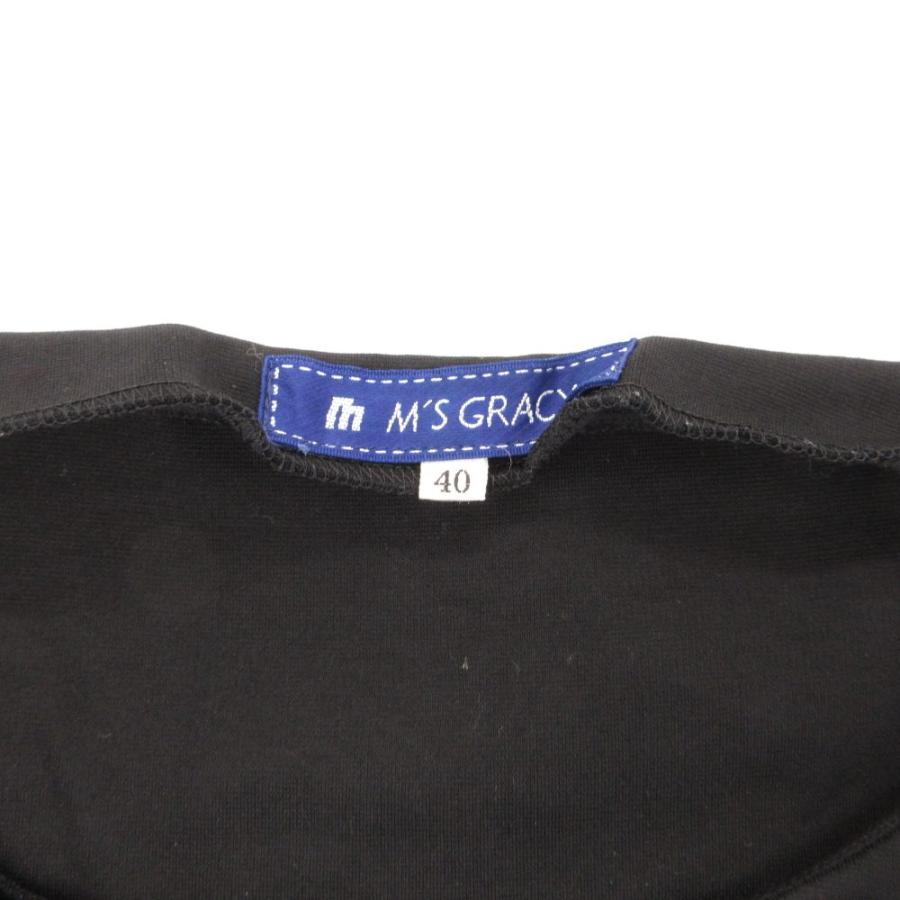 エムズグレイシー M'S GRACY ドッキングワンピース ひざ丈 半袖 40