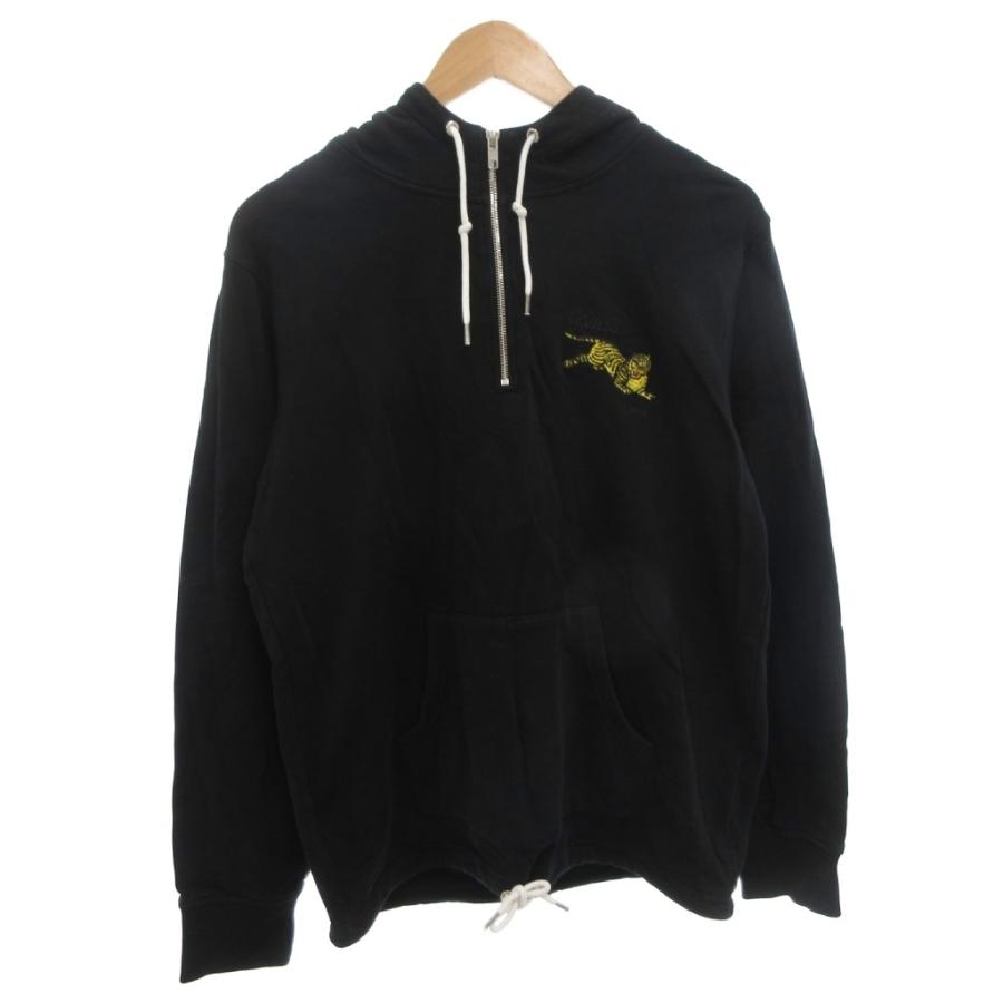 ケンゾー KENZO パーカー ハーフジップ プルオーバー L 黒 ブラック