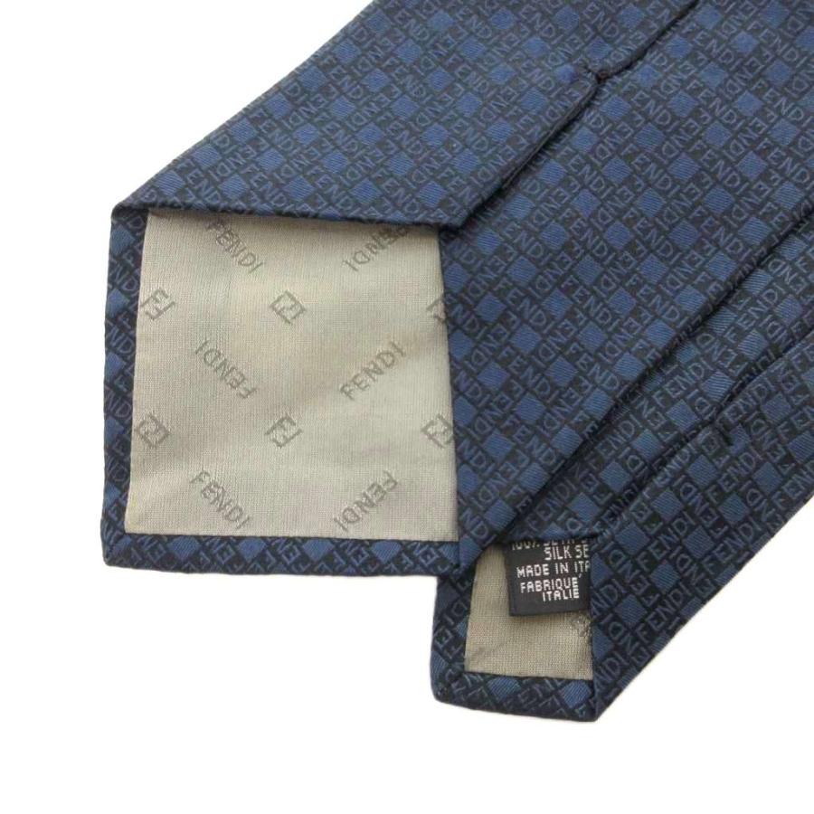 FENDI（フェンディ） ネクタイ カジュアル 絹 シルク チェック ロゴ柄