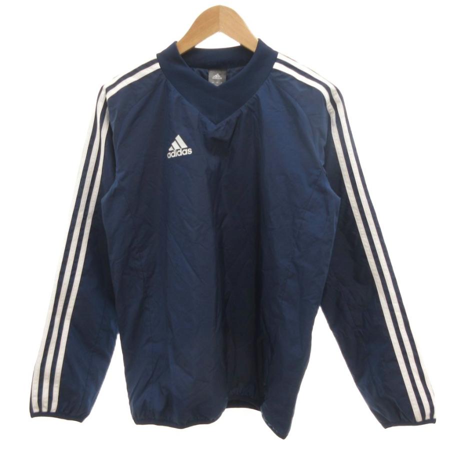 adidas（アディダス） 美品 ウインドブレーカー ピステ S 紺 ネイビー Vネックカラー 長袖 /SJ GY59 メンズ : ブランド ...