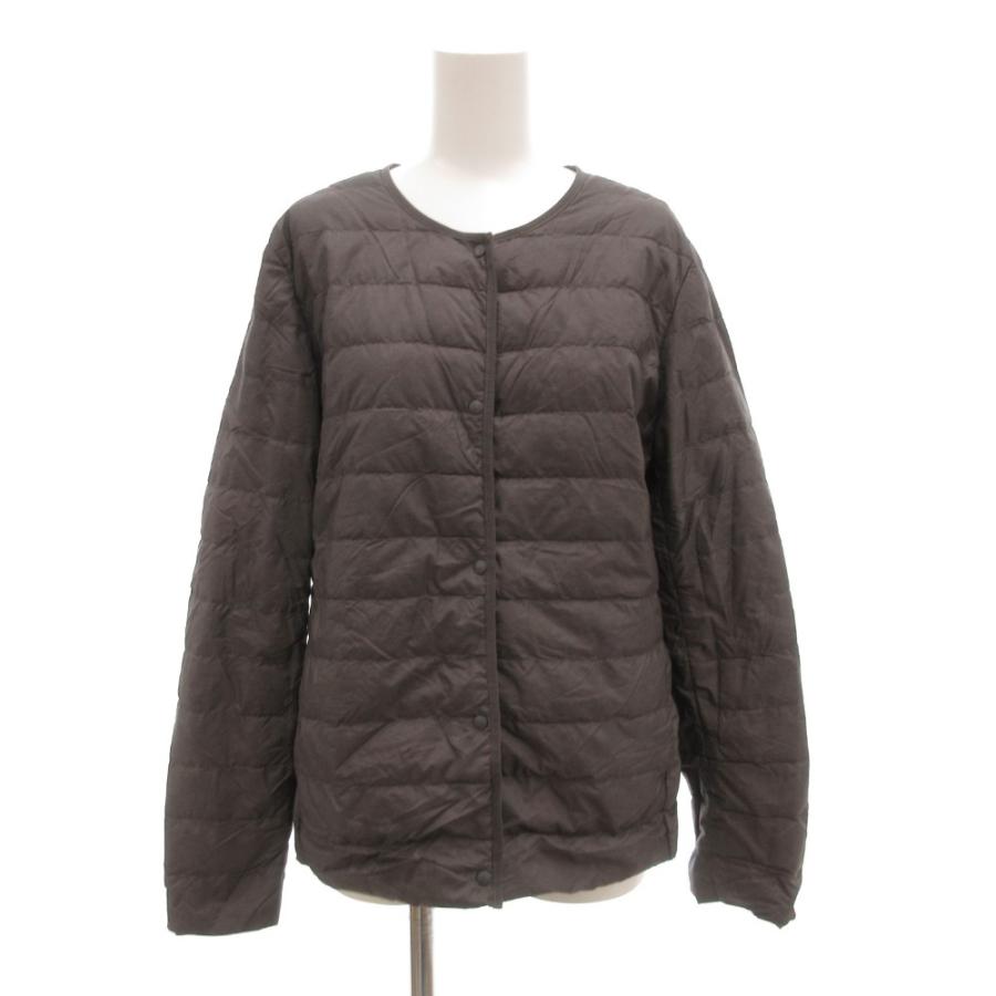 ユニクロ（UNIQLO） 美品 ダウンジャケット XL ノーカラー ダークグレー /AE GY59 レディース : ブランド古着販売のベクトル ...