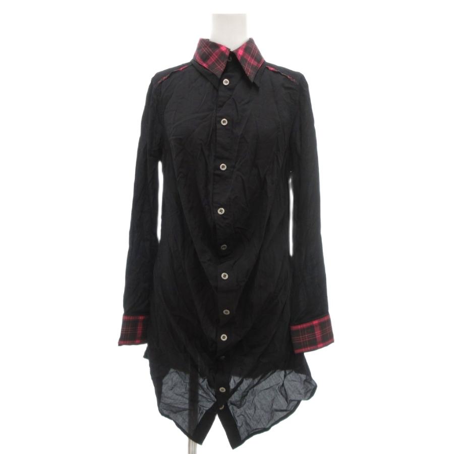 アルゴンキン ALGONQUINS 美品 ロングシャツ ダブルカラー ドレープ 