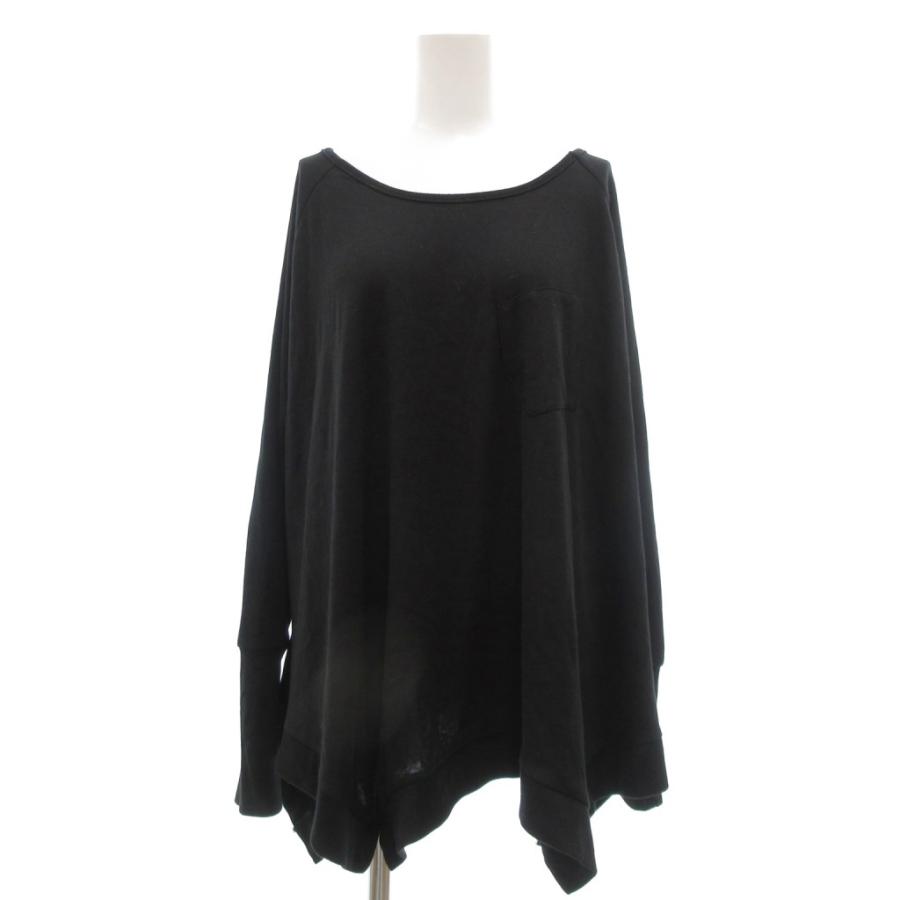 アルゴンキン ALGONQUINS 美品 カットソーロンT 変形デザイン F 黒