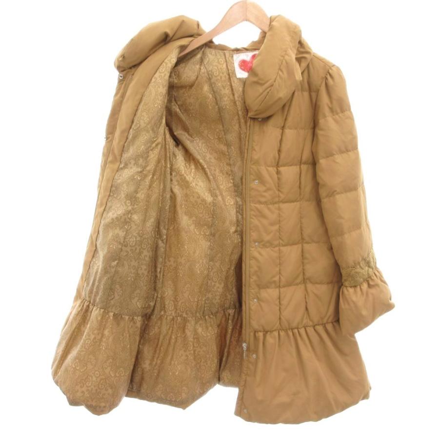 アンドラブ　ブラウン　ダウンコート　3L　ロング　フリル　Aライン アンドラブ ブラウン ダウンジャケット 3L ロング フリル Aライン