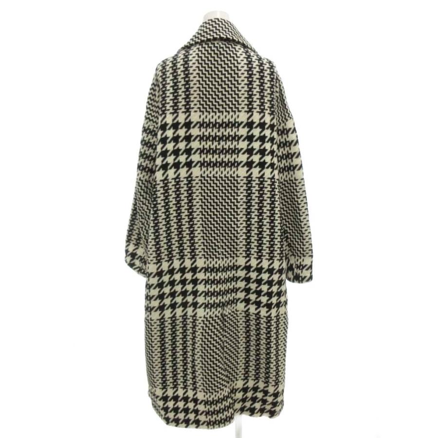 ZARA（ザラ） 千鳥格子 オーバーサイズ コート ロング M 白 ホワイト