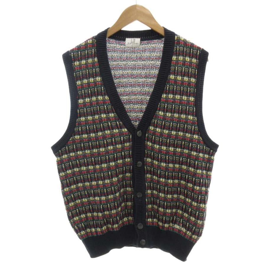 dunhill（ダンヒル） dunhill SPORT ニットベスト ジレ コットン L マルチカラー /GV GY59 メンズ : ブランド ...