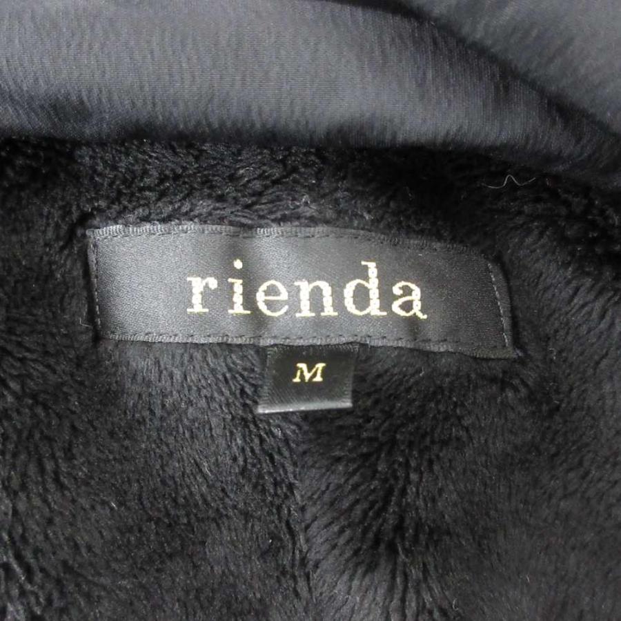 リエンダ rienda 美品 ダウンコート ジャケット M 黒 ブラック ファー 