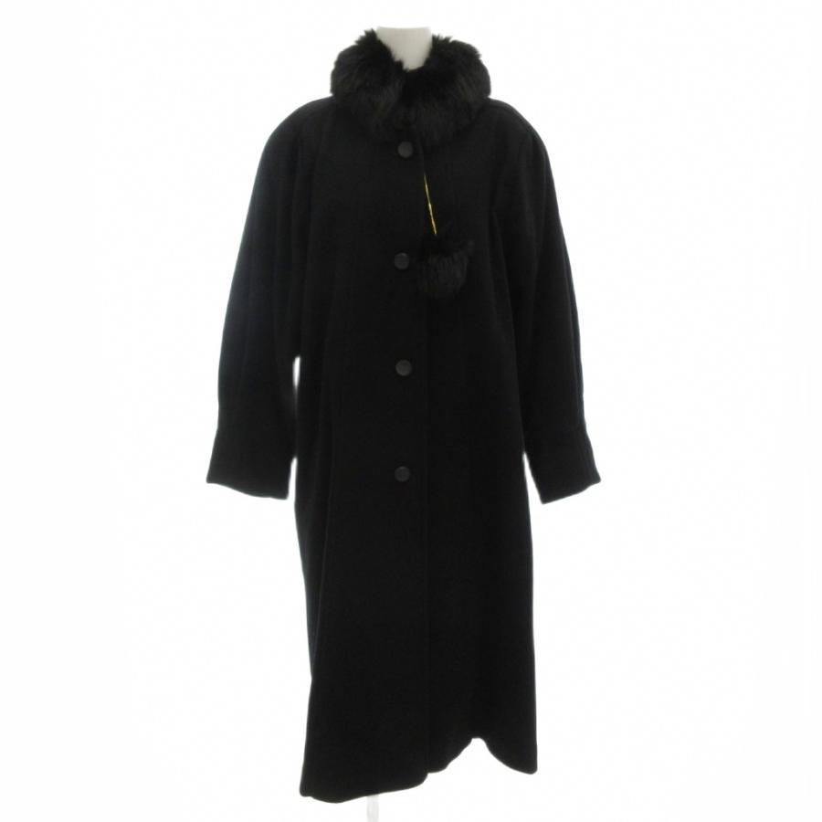 パレスモード PALACE MODE ロングコート カシミヤ混 ファー 9 黒