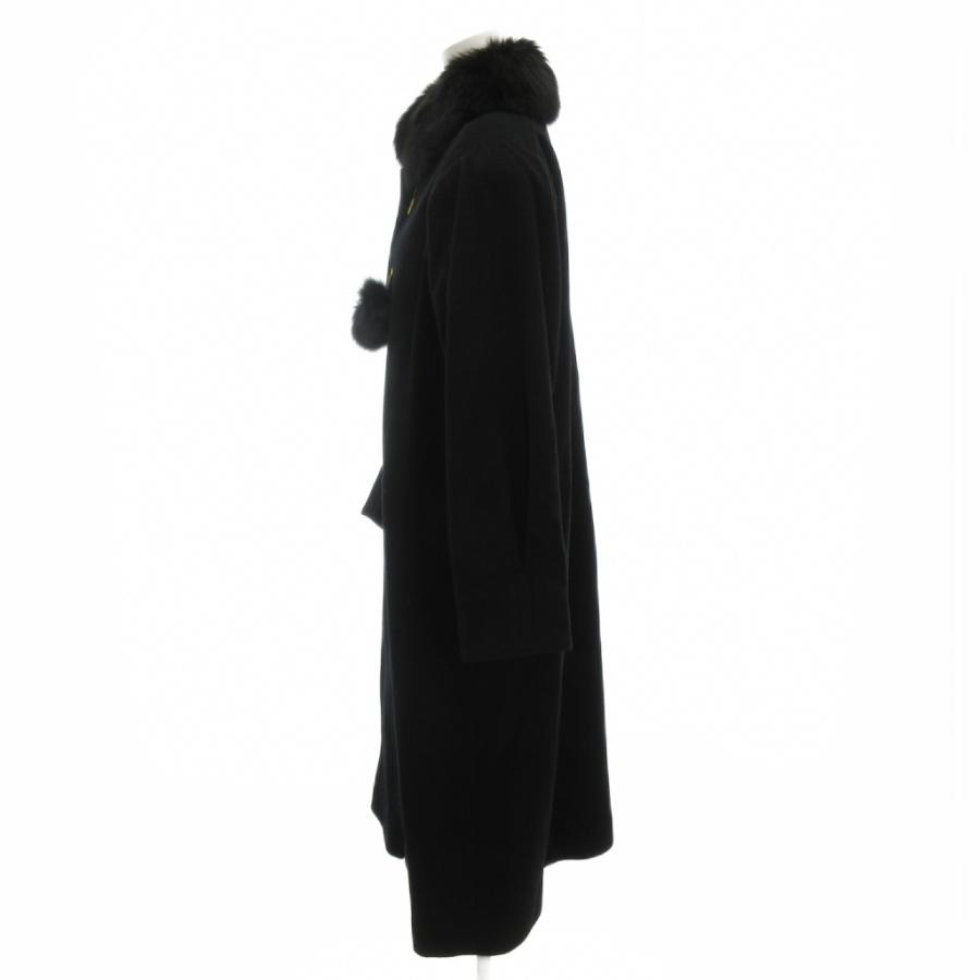 パレスモード PALACE MODE ロングコート カシミヤ混 ファー 9 黒
