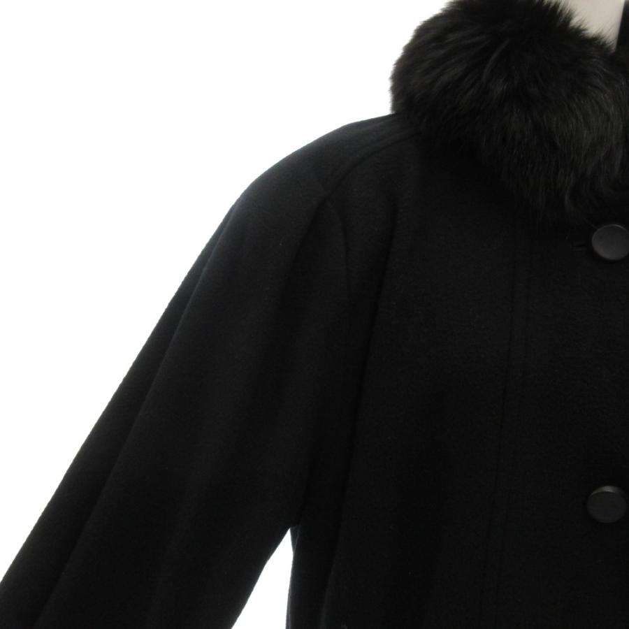 パレスモード PALACE MODE ロングコート カシミヤ混 ファー 9 黒