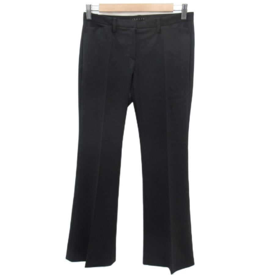 【美品】ONEIROS　Theory　ストレートフレア　パンツスーツ　紺　黒　S zzy4322n0171_l_a011.jpg