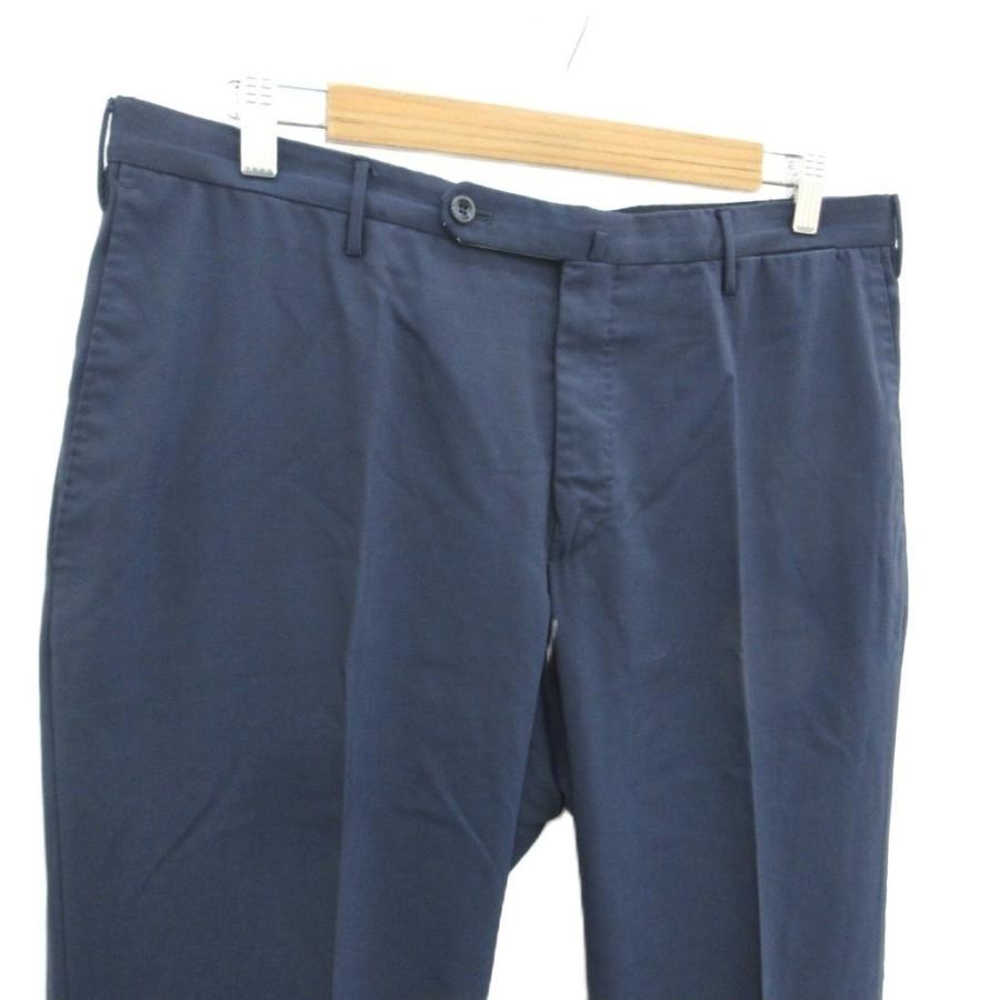 インコテックス INCOTEX スラックスパンツ ロング丈 紺 ネイビー 無地