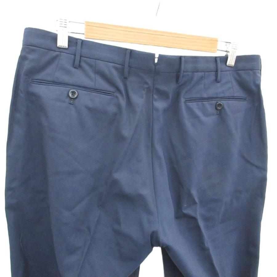 インコテックス INCOTEX スラックスパンツ ロング丈 紺 ネイビー 無地