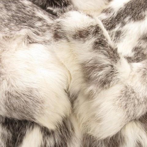 ノーブランド ファーコート ラビットファー 毛皮 F 白 ホワイト 茶