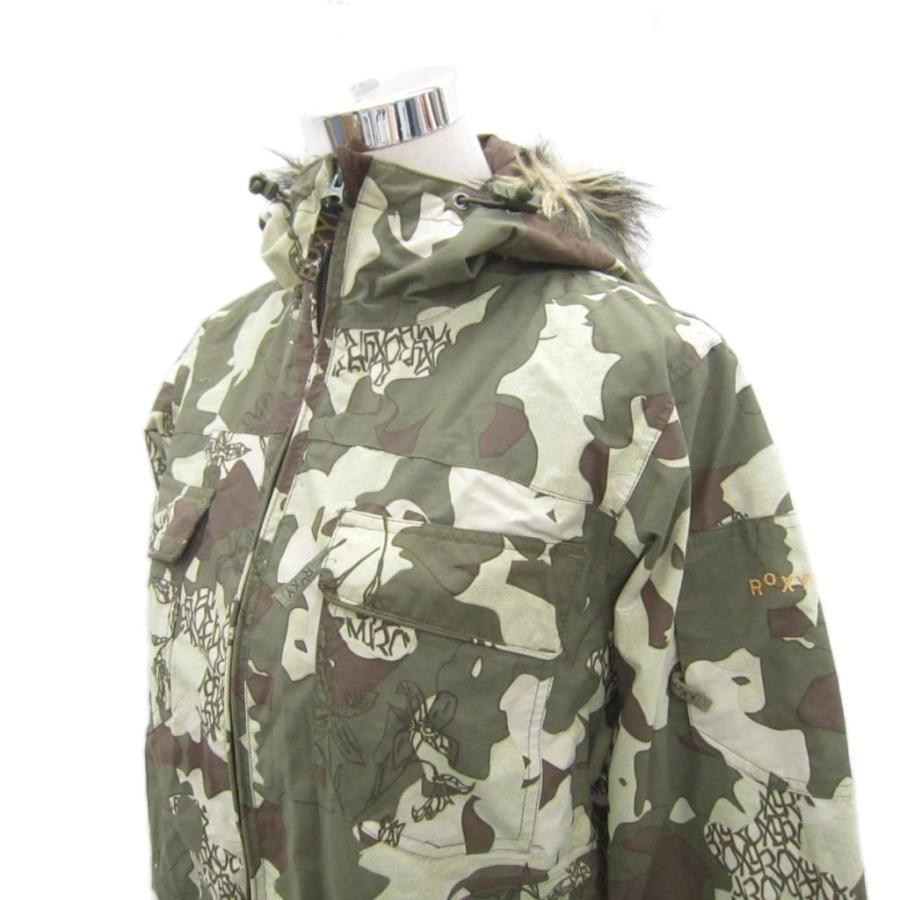 ロキシー ROXY スノーボードウエア ジャケット フード付 S カーキ