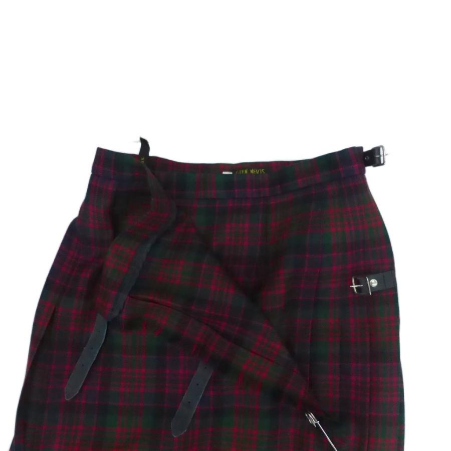 グレンネイビス glen nevis ラップスカート プリーツスカート M 赤