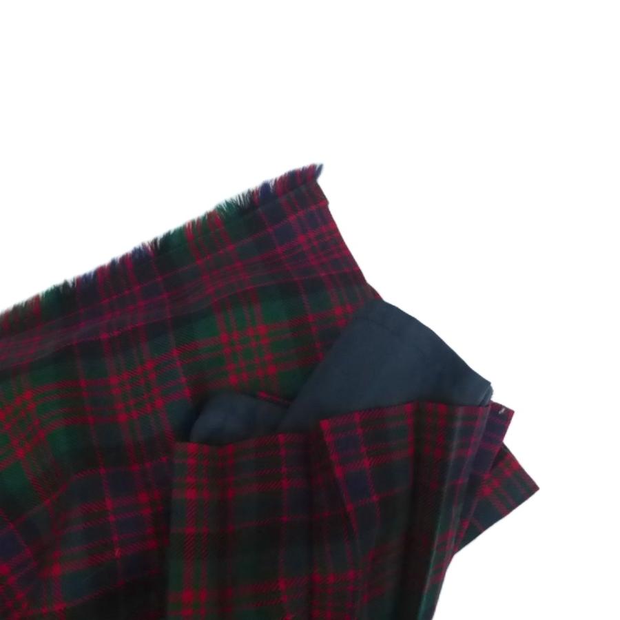 スコットランド製 グレンネヴィス ウール タータンチェック ラップ スカート ♪ グレンネイビス glen nevis ラップスカート プリーツスカート M 赤