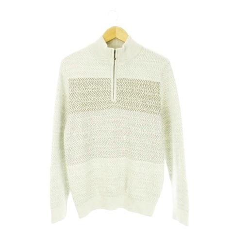 アラミス ARAMIS セーター ウール M グレー ハーフジップ 織り柄 長袖 