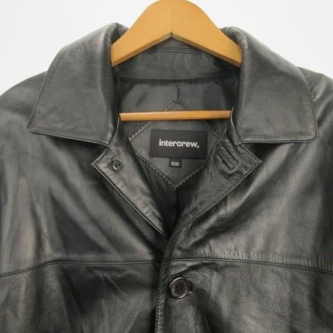 インタークルー intercrew レザージャケット 本革 105 黒 ブラック