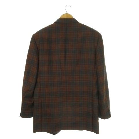 ダーバン DURBAN linea domizia ジャケット LL 茶 ブラウン チェック柄