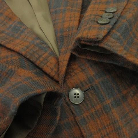 ダーバン DURBAN linea domizia ジャケット LL 茶 ブラウン チェック柄
