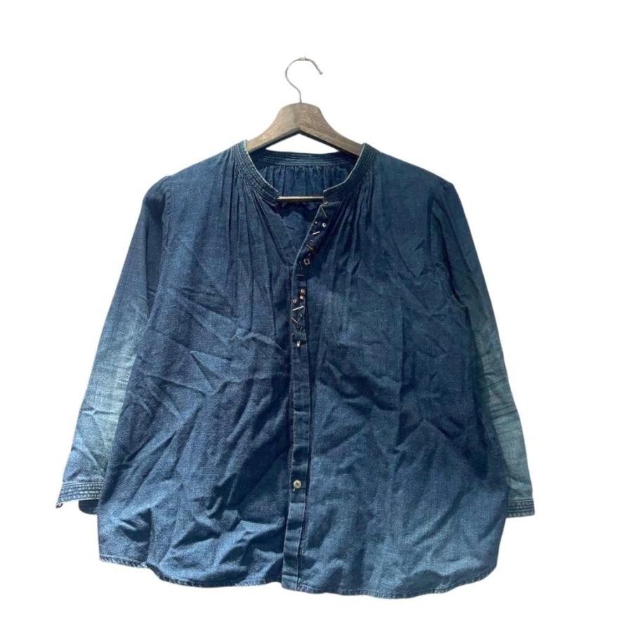 パラスパレス Pallas Palace カジュアルシャツ ブラウス 長袖 2 紺