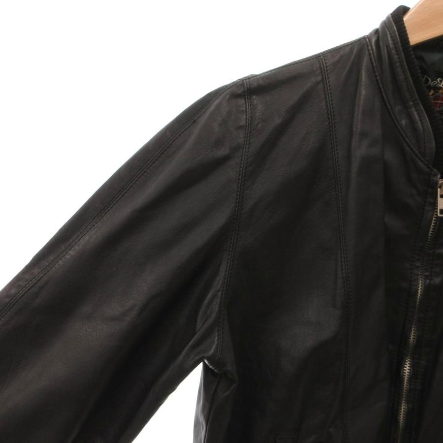 デラックス Deluxe レザージャケット 革ジャン ブルゾン L 黒 ブラック