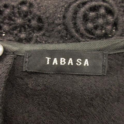 タバサ TABASA ワンピース ニット ウール 34 黒 ブラック ラウンド 
