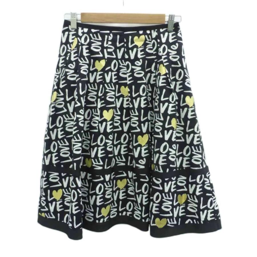 エムズグレイシー M'S GRACY フレアスカート 38 M 黒 ブラック オフ