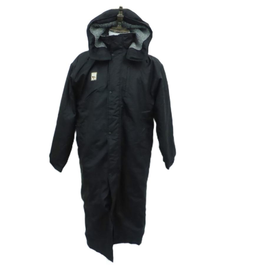 デサント DESCENTE ベンチコート ロング丈 L 黒 ブラック フード付き