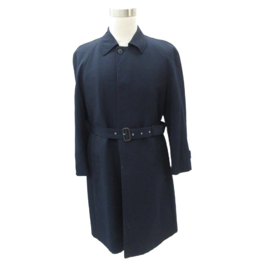 ダーバン DURBAN ステンカラーコート 98B5 紺 ネイビー 無地 ベルト