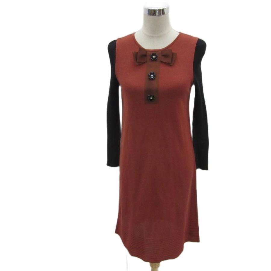 エムズグレイシー ニット ワンピース りぼん柄 M'S GRACY（エムズグレイシー） ワンピース リボン ニットワンピース