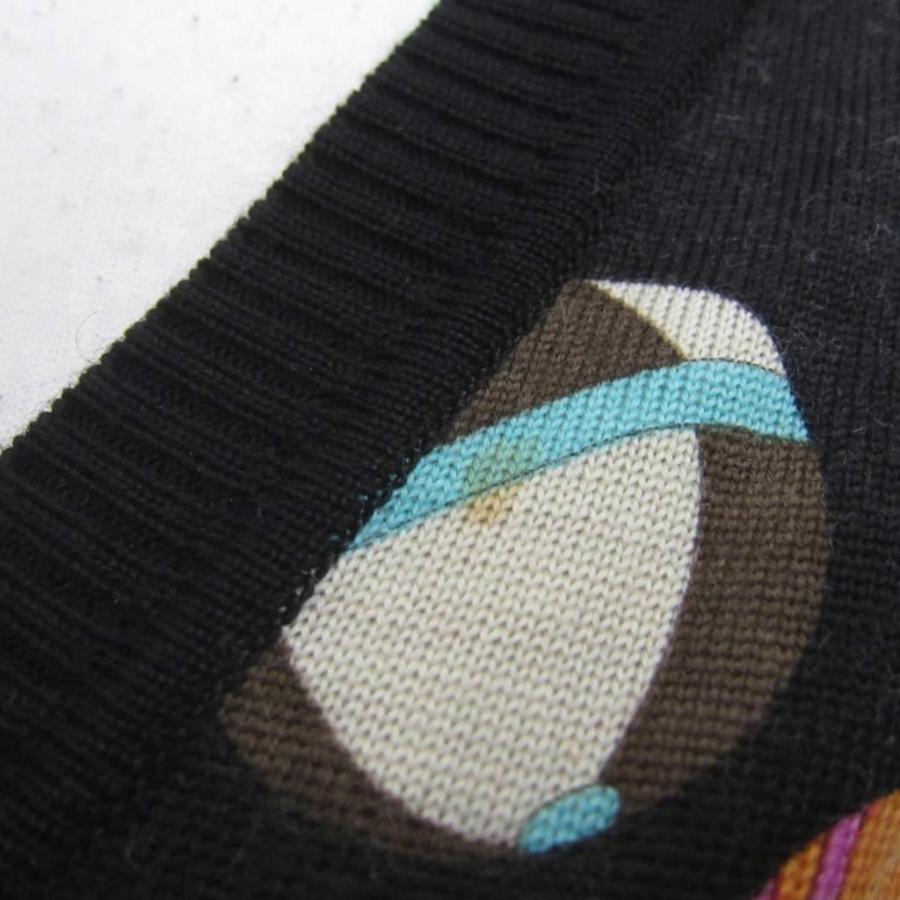 レオナールスポーツ LEONARD SPORT カーディガン ロング丈 F 黒 総柄 V