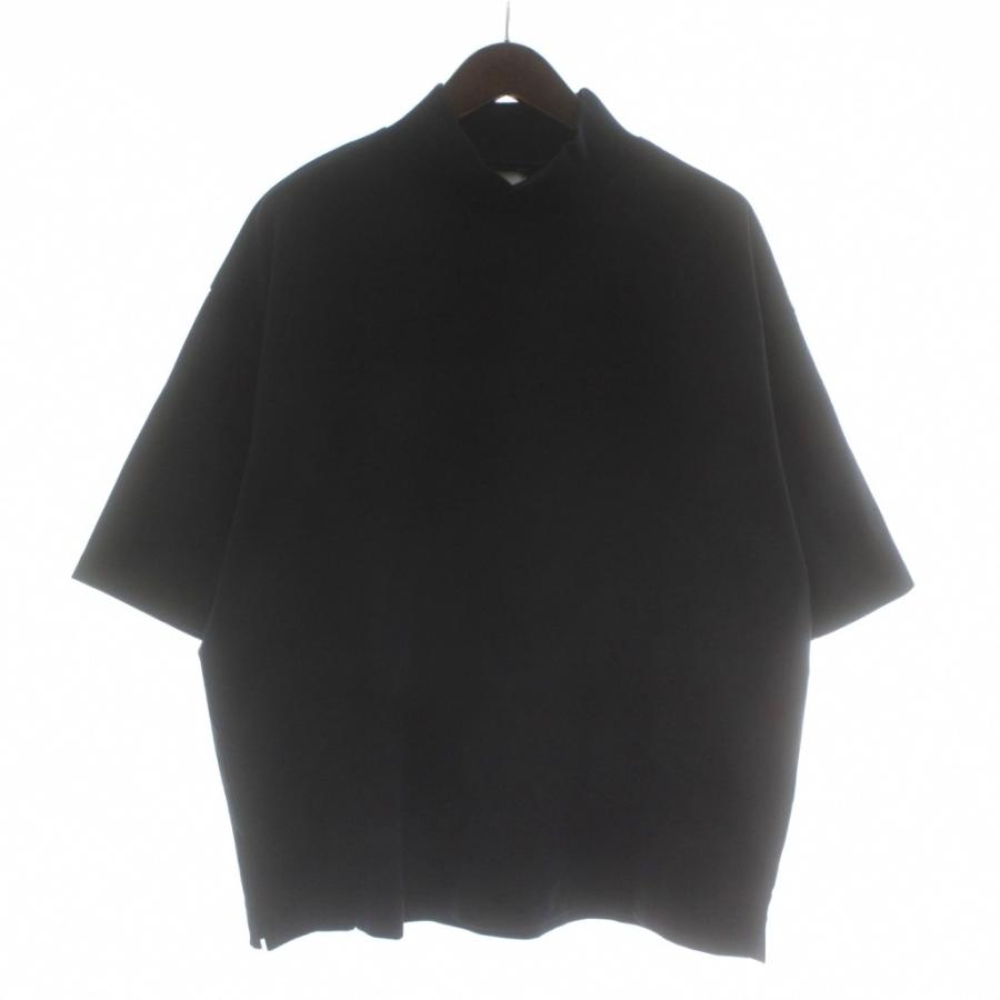 未使用品 オン ON Tシャツ カットソー 七分袖 ハイネック 48 黒