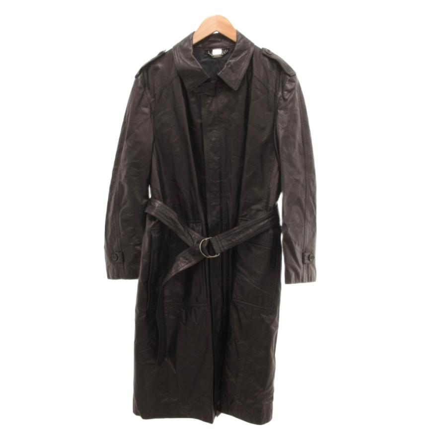 DURBAN intermezzo 牛革 ダブルトレンチコート 黒 M/110 【公式通販】