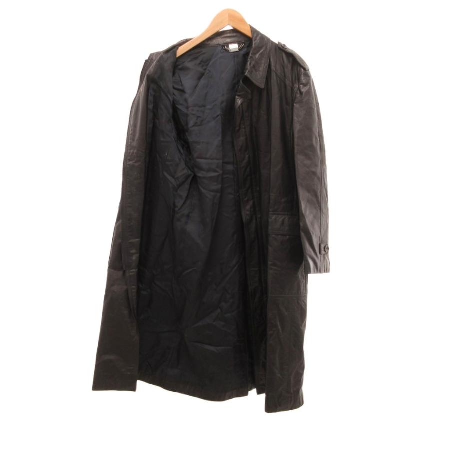 ダーバン DURBAN INTERMEZZO レザーコート 革ジャン 牛革 ベルト LL 黒