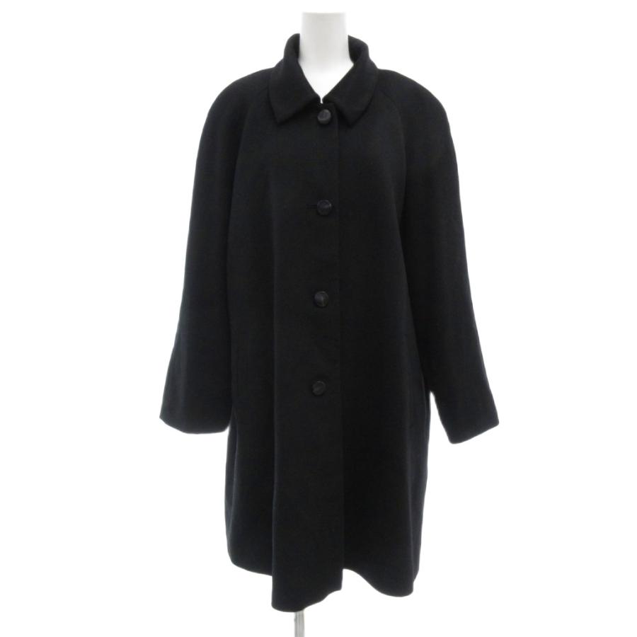 ノーブランド 美品 バルマカーンコート ステンカラー カシミヤ 13 黒