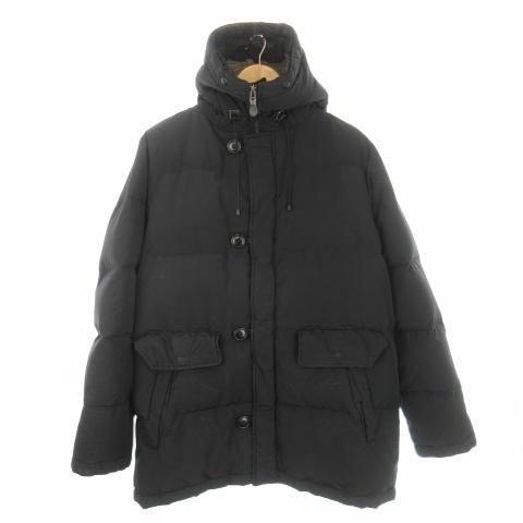 ユニクロ（UNIQLO） ダウンコート フーディ ミドル丈 XL 黒 ブラック