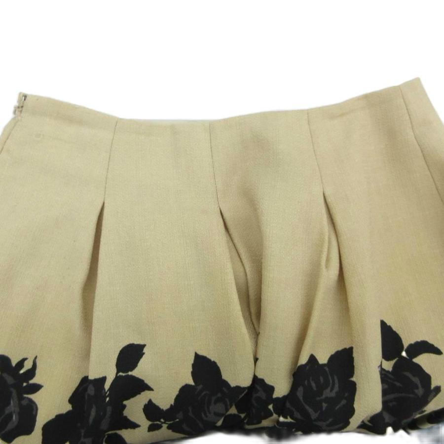 エムズグレイシー M'S GRACY フレアスカート ひざ丈 38 M ベージュ