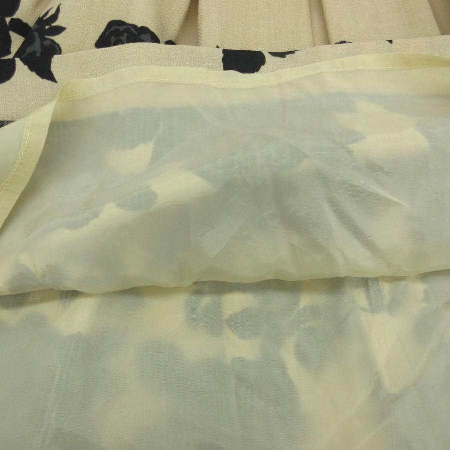 エムズグレイシー M'S GRACY フレアスカート ひざ丈 38 M ベージュ