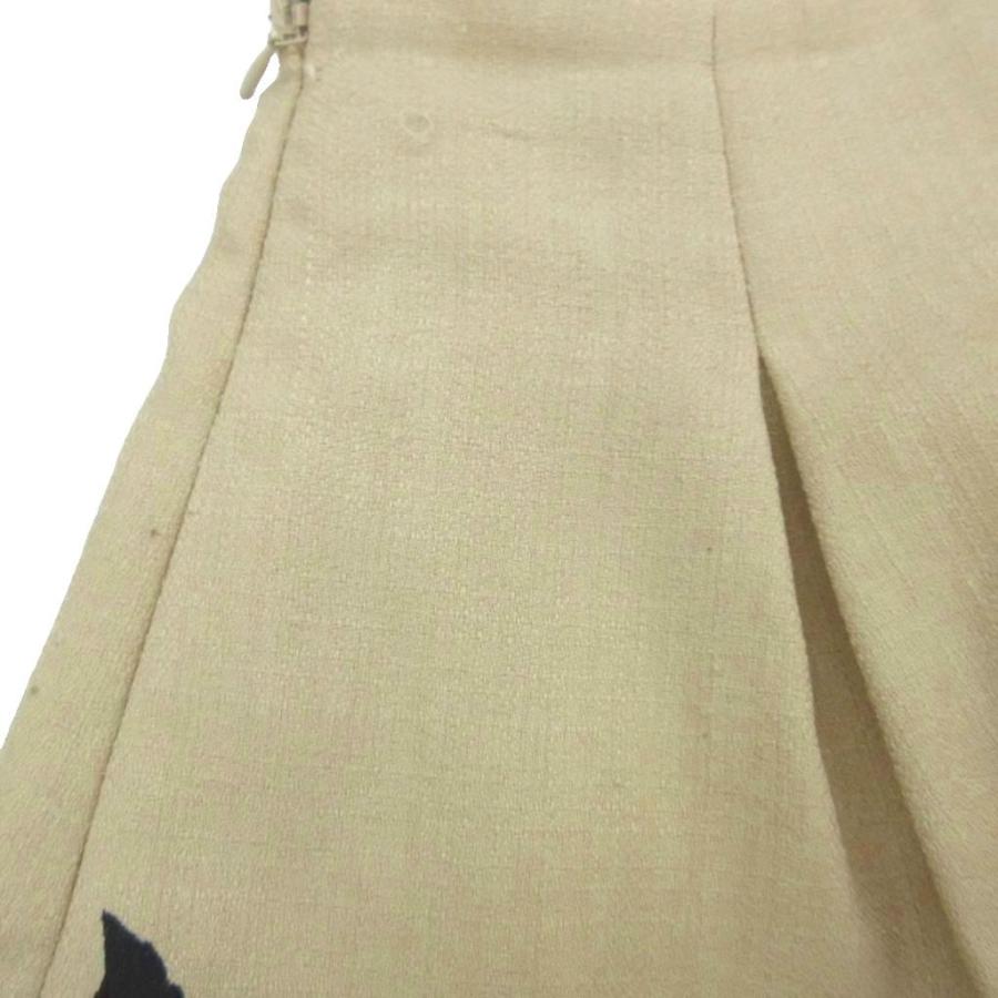 エムズグレイシー M'S GRACY フレアスカート ひざ丈 38 M ベージュ