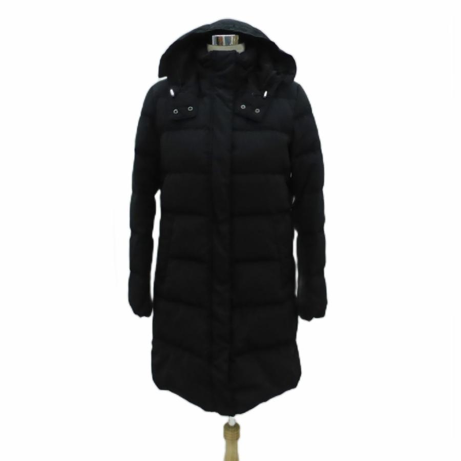 ユニクロ（UNIQLO） ダウンコート ロング丈 L 黒 ブラック フード付き