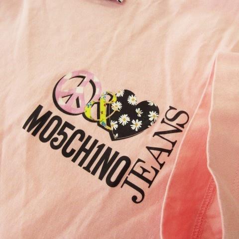 モスキーノ MOSCHINO 黒 ワンピース 半袖 フリル Tシャツ ピンク モスキーノジーンズ MOSCHINO JEANS M05CH1NO Tシャツ ピンク 半袖
