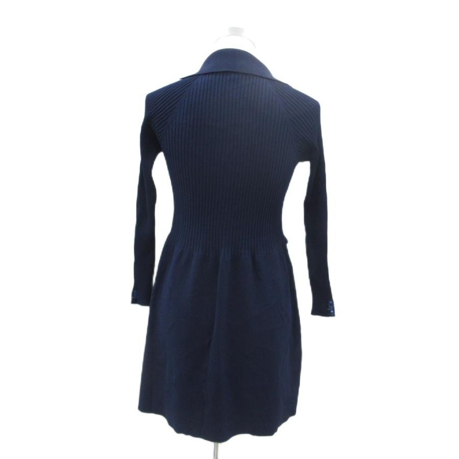 スーパービューティー42紺色 スーパービューティ Super Beauty ニットワンピース 42 XL 紺 ネイビー