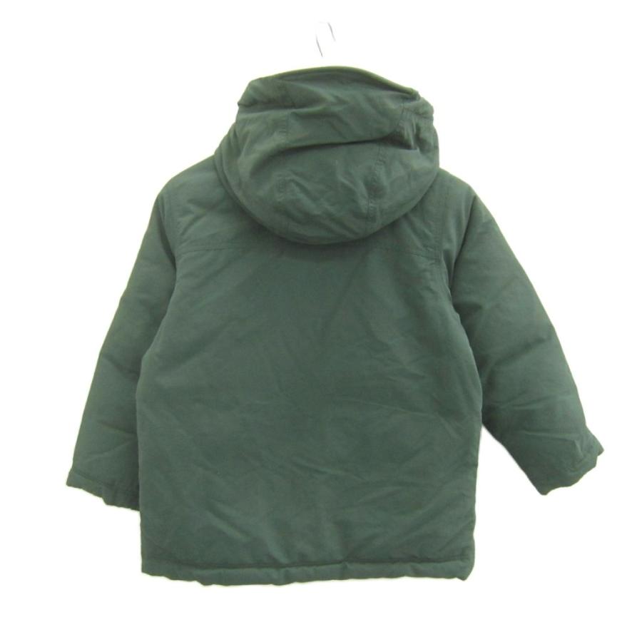 モンベル Montbell ダウンジャケット ミドル丈 120 カーキ 無地 フード