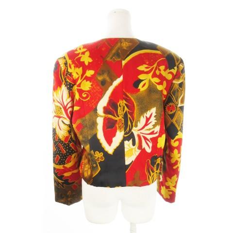ランチェッティ LANCETTI シルク中綿ジャケット ノーカラー サテン 