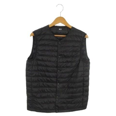 ユニクロ（UNIQLO） ダウンベスト M 黒 ブラック ノーカラー 袖なし