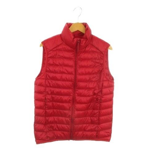 ユニクロ（UNIQLO） ダウンベスト M 赤 レッド 無地 スタンドカラー