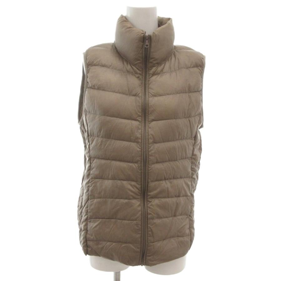ユニクロ（UNIQLO） ダウンベスト L 茶 ブラウン ノースリーブ