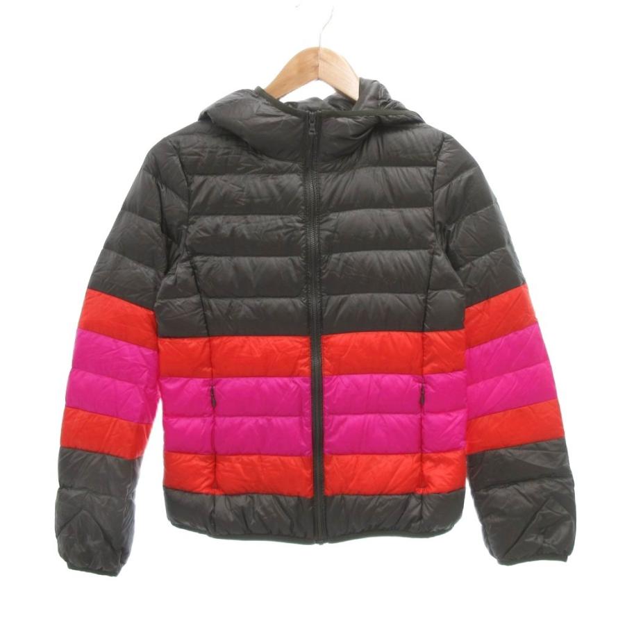 ユニクロ（UNIQLO） ダウンジャケット S ダークグレー ピンク 赤 